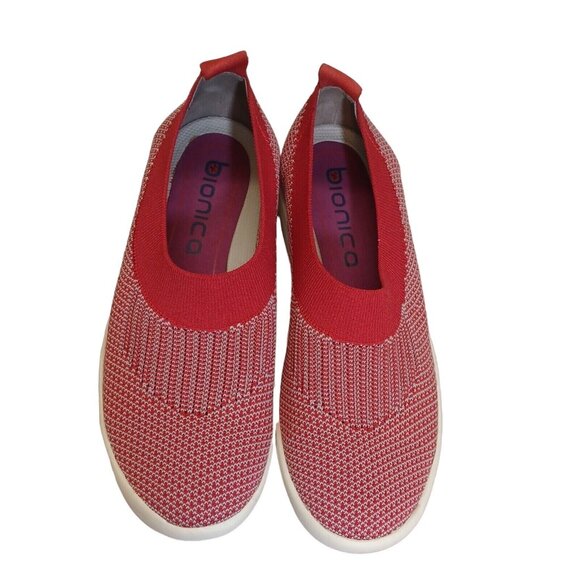 ✅Bionica Merigold RED Knit Slip-On Walking Shoes Women's 8.5 Comfort Sneakers👟 - Picture 11 of 11